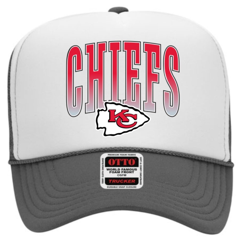 NEW - Adult Grey Kansas City Chiefs Trucker Hat